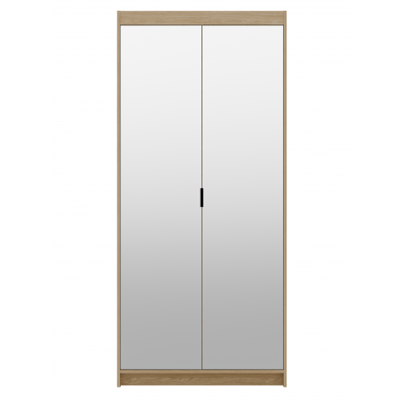 Szafa dwudrziowa z lustrami uchylna 90 cm TRINO dąb olejonway